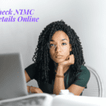 lady checking nimc details online